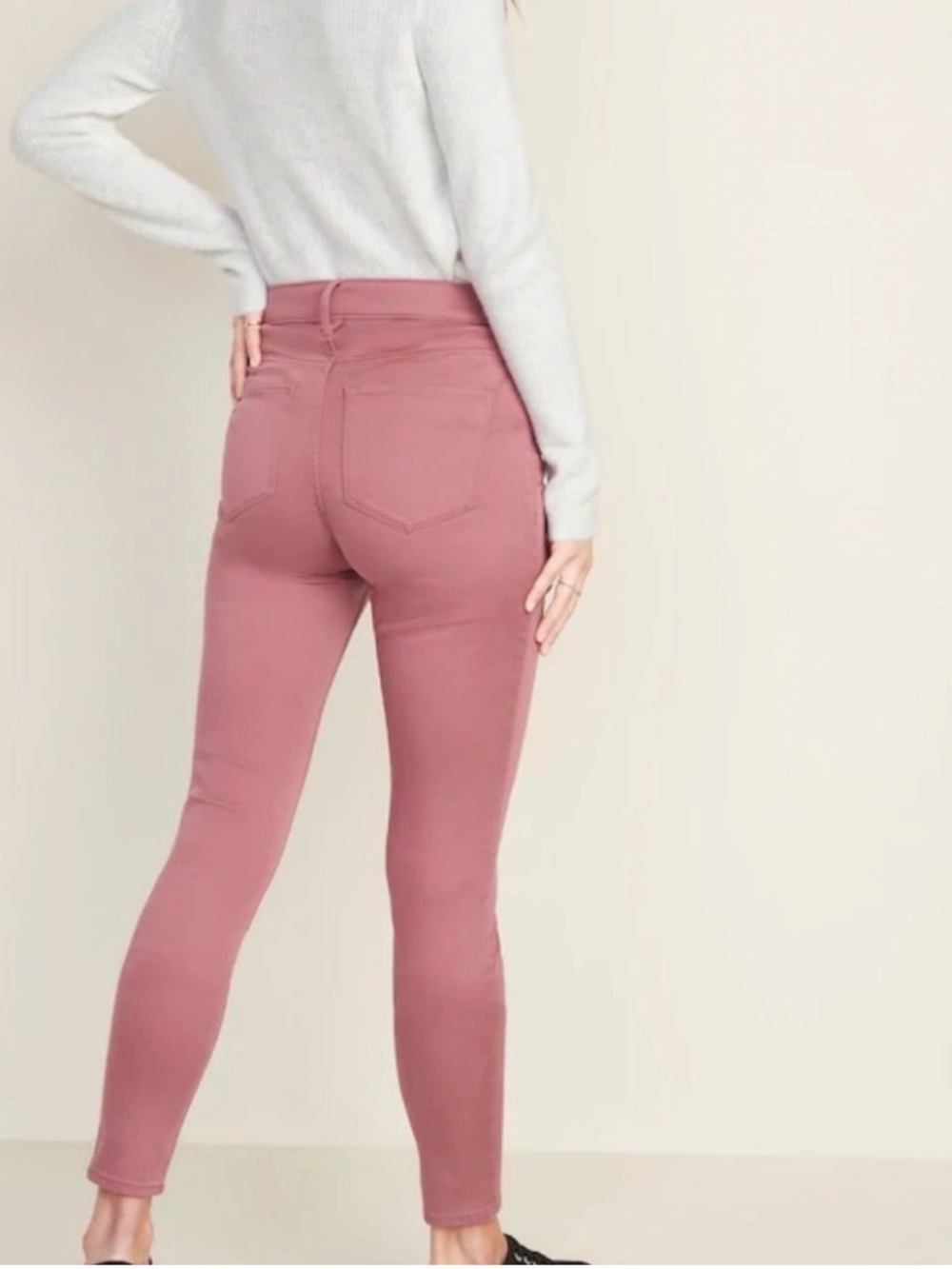 Old Navy Rockstar Super Skinny Mid-Rise Jeans Size 10 | Mauve Pink Stretch - Picture 2 of 5